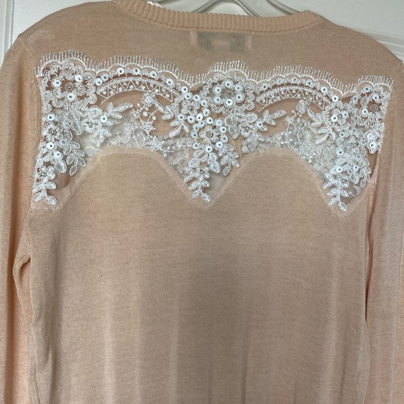 Designer Belle Badgley Mischka XS silk/cotton fine blend sweater. NEW - Picture 4 of 10